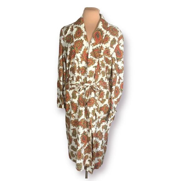 Vintage Towncraft Penn-Prest Paisley Print Unisex Robe Belted Dressing Gown - Picture 13 of 13